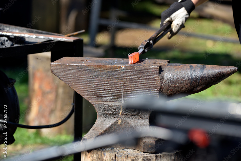 forging damascus steel by hand on the anvil forging damascus steel by hand on the anvil