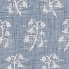 Handdoek met foto Landelijke stijl patronen Provence bloemen linnen blauwgrijs aquarel  © Limolida Studio