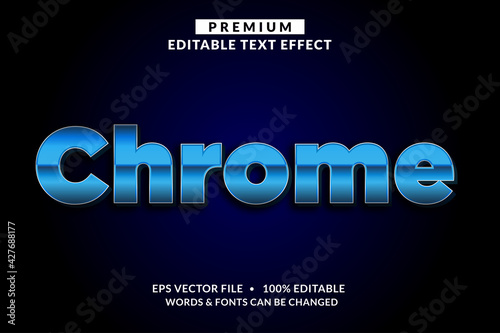 Blue Chrome Premium Editable Text Effect Font style