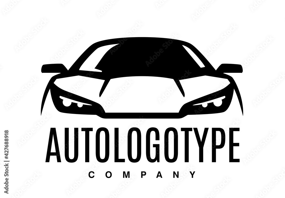Vecteur Stock Auto car logo design front vehicle silhouette. Sign