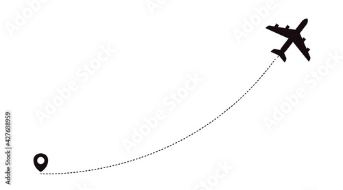 Travel symbol. Vector illustration of an aviation route