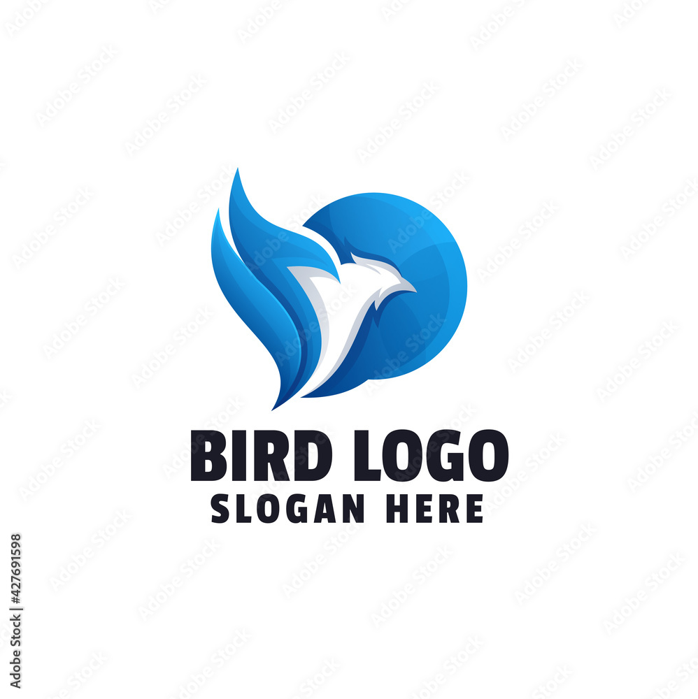 Abstract Bird Gradient Logo Template