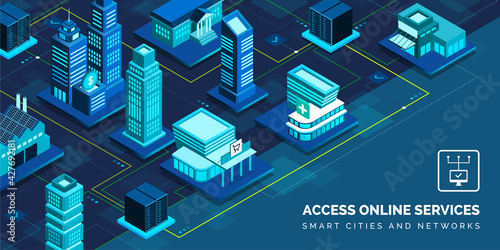 Virtual smart city network and online services