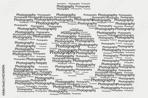 Typographic camera. Photography concept. Text Design