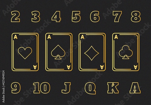Photography Casino gold collection vector icons set