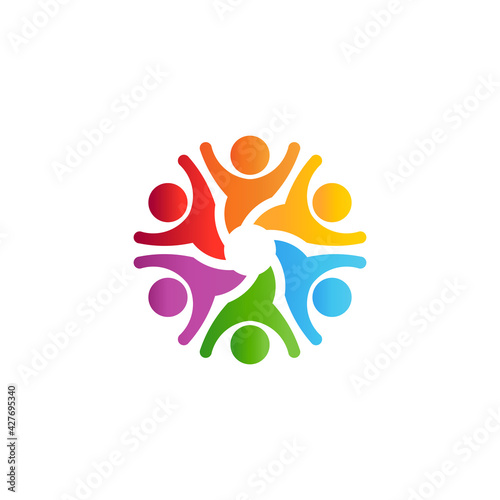 Party People excited. Celebration Group of People. Logo © LogoStockimages