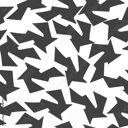 Vector seamless pattern with grey and white hand drawn geometric shape on white background