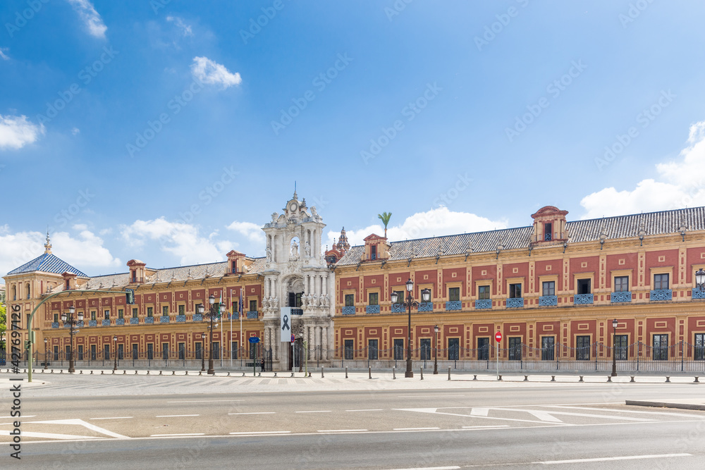 The Palace of San Telmo, in the center of Seville. Is the seat of the presidency of the Andalusian Autonomous Government. Builded in 1682 - Baroque architecture. 