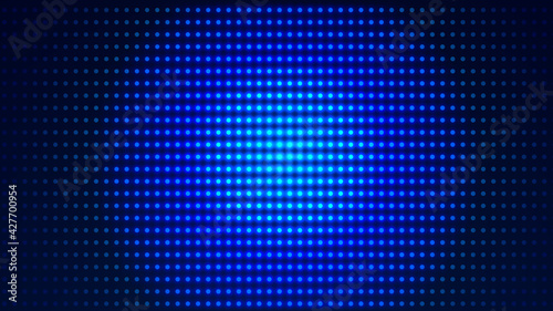 Dot white blue pattern screen led light gradient texture background. Abstract technology big data digital background. 3d rendering.