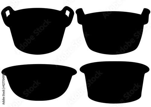 Basins for washing clothes and bathing in a set.
