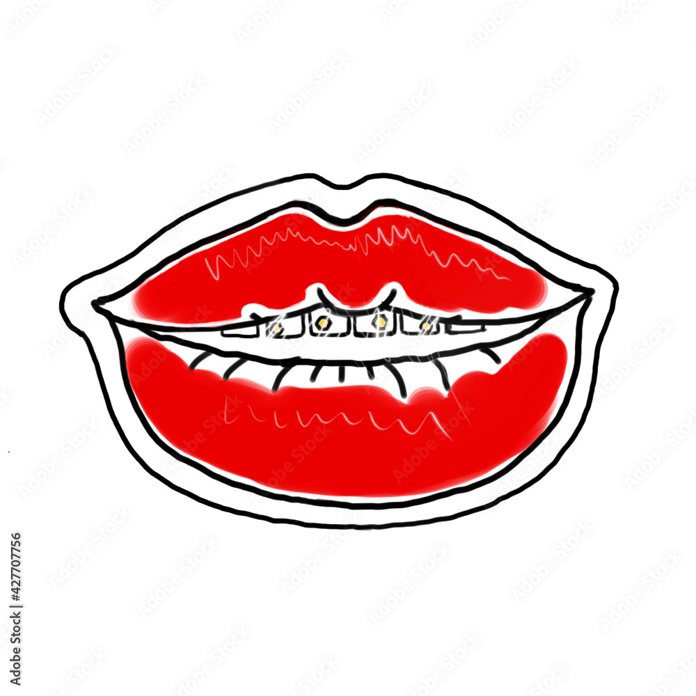 Lips, red lipstick on the lips, juicy lips, eyes, teeth with diamonds, lips with a tongue sticking out, lips with a strawberry tongue Lips, red lipstick on the lips, juicy lips, eyes, teeth with diamonds, lips with a tongue sticking out, lips with a strawberry tongue