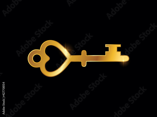 Golden Love key glyph icon love © Ginatra Design
