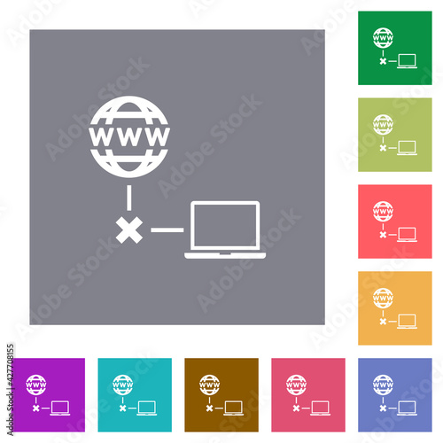 Offline laptop square flat icons