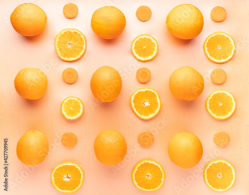 Fototapeta Naklejka Na Ścianę i Meble -  seamless pattern with oranges