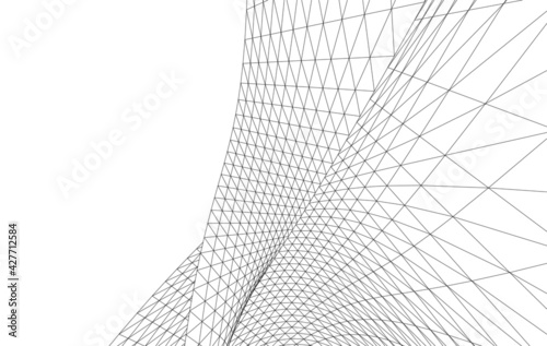 abstract architectural drawing 3d view
