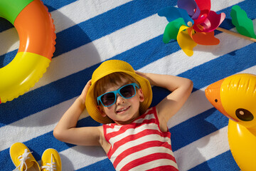 Happy child on summer vacation