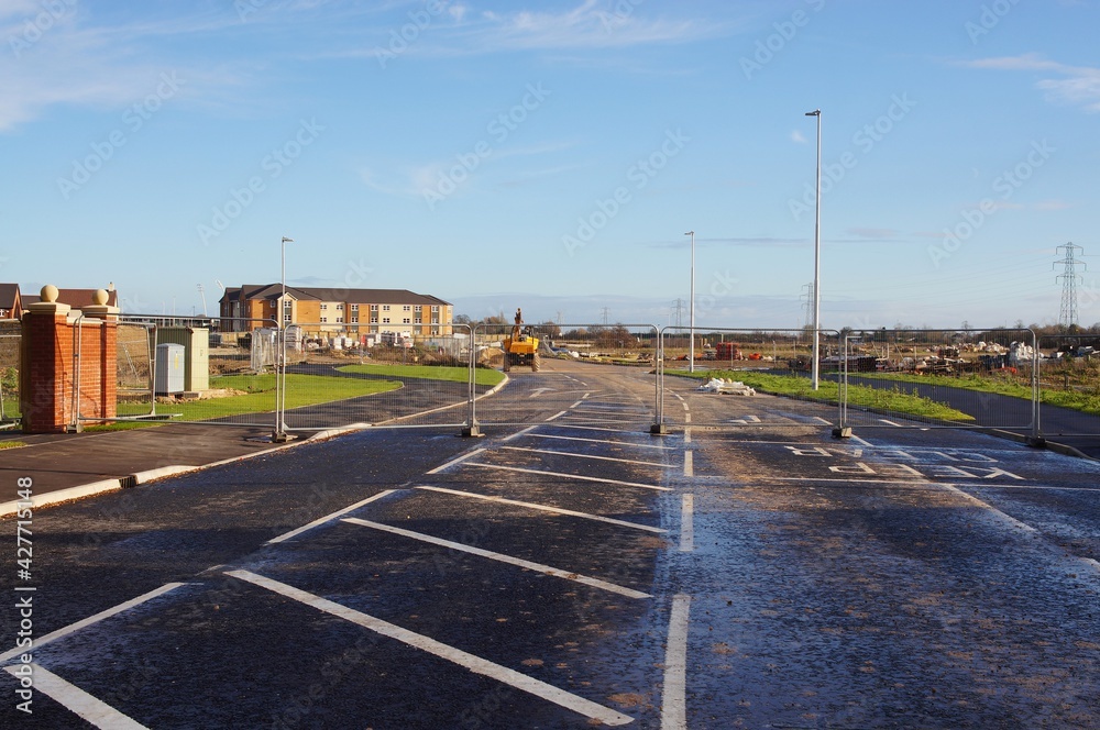 A completed road at the Boston quadrant development in Lincs. UK