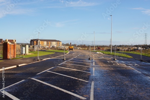 A completed road at the Boston quadrant development in Lincs. UK
