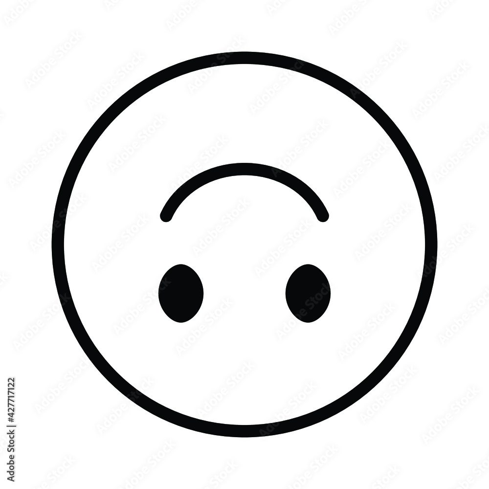 Ταπετσαρία Cute solid line social media upside-down face emoji on white background
