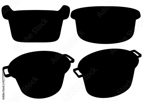 Household wash basins are included. Vector image.