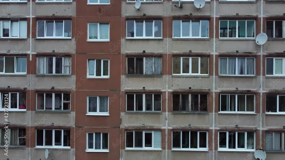 A drone rises near a scary depressive Soviet-style residential building.
Chernobyl style old building. Balconies of a panel building in the ghetto. Panel apartments. Third World country. A drone rises near a scary depressive Soviet-style residential building.
Chernobyl style old building. Balconies of a panel building in the ghetto. Panel apartments. Third World country.