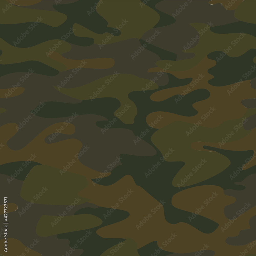 Fototapeta premium Full seamless camouflage texture skin pattern vector for military textile. Usable for Jacket Pants Shirt and Shorts. Dirty army camo masking design for hunting fabric print and wallpaper.