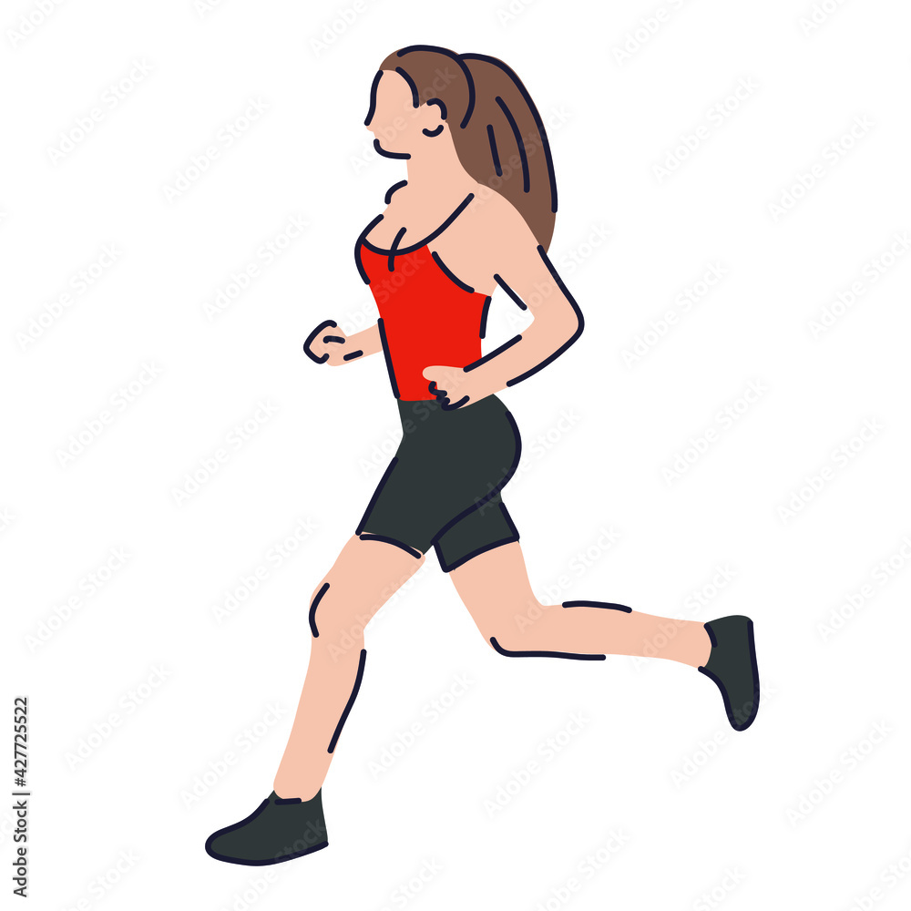 Vector girl icon. Logo sportive woman runs. Vector girl icon. Logo sportive woman runs.