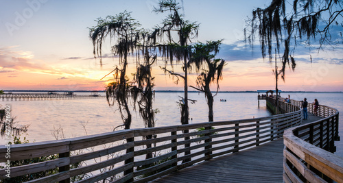 Sunset from the Pier at Alpine Grove State Park in Florida.