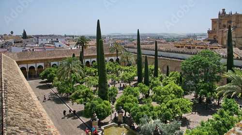Court of the orange trees, Mosque of Cordova is part of the Cathedral Mosque of Cordoba, and is undoubtedly the largest and oldest courtyard of the city of the year 786. photo