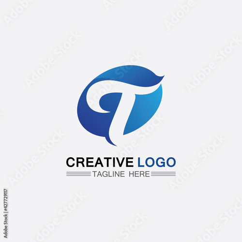 T letter, T logo vector font alphabet design and icon T