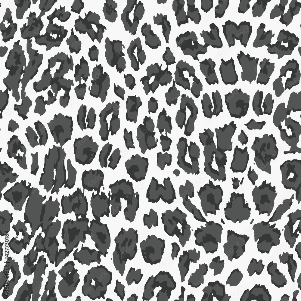 Fototapeta premium Full seamless leopard cheetah animal skin texture pattern vector. Ornamental black white design for women textile fabric printing. Suitable for trendy fashion use.