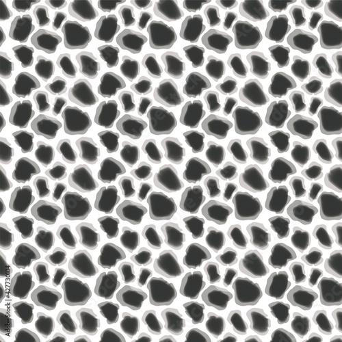 Full Seamless Leopard Pattern Texture Vector. Endless black and white cheetah design for dress fabric print.