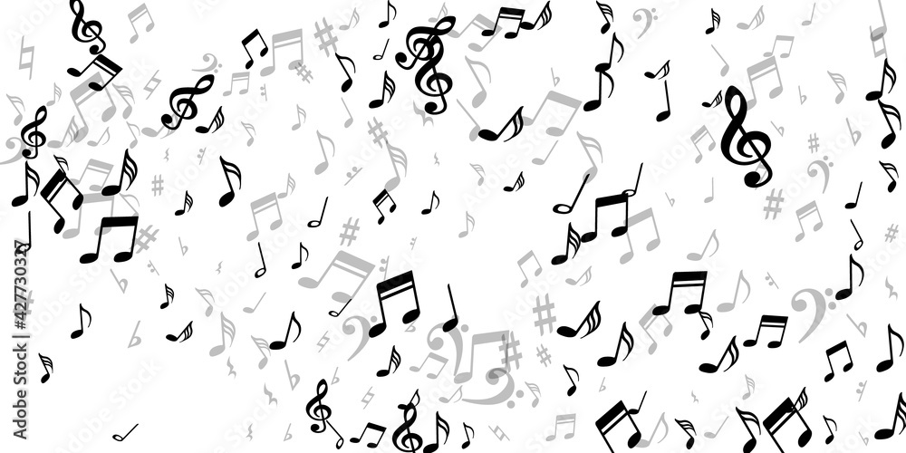 Music notes flying vector design. Sound