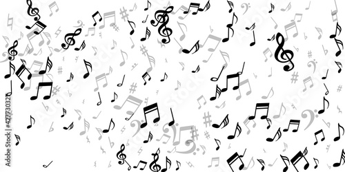 Music notes flying vector design. Sound