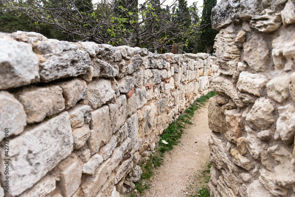 Tauric Chersonesos. An amphitheater in an ancient city, or what's left of it. Remains of an ancient city. Tauric Chersonesos. An amphitheater in an ancient city, or what's left of it. Remains of an ancient city.