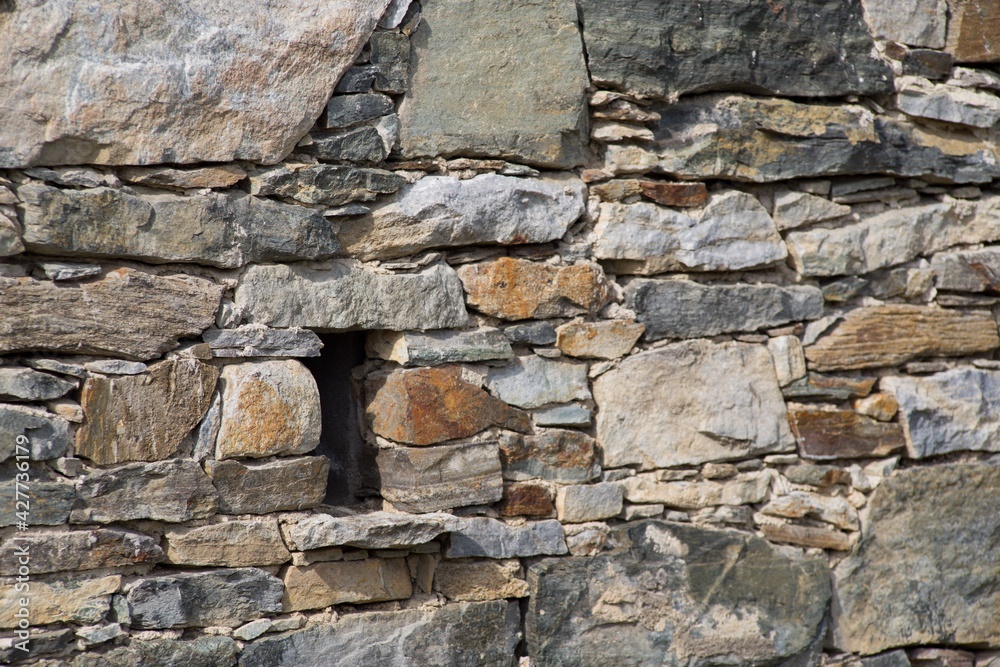 Old stone wall detail for background. 