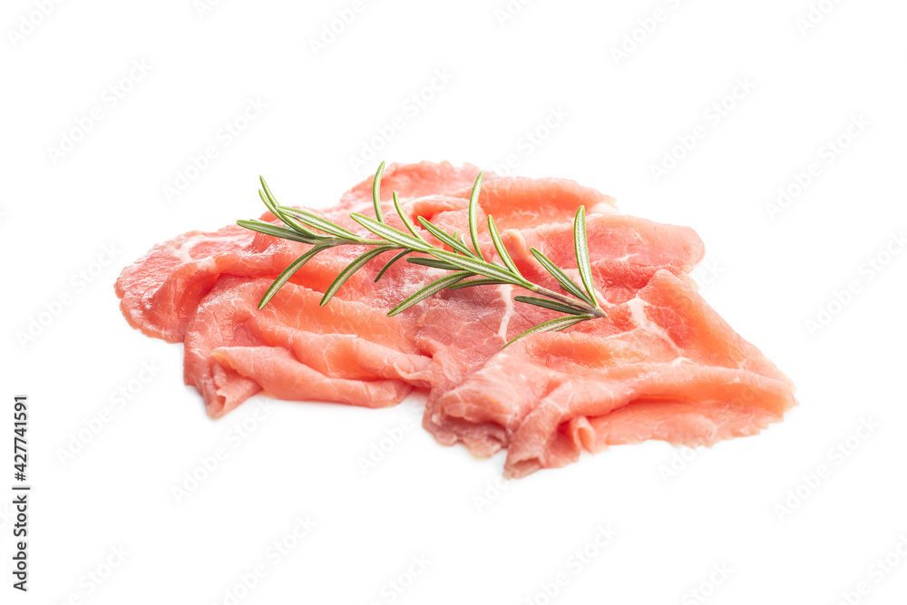 Sliced carpaccio. Raw beef meat. Sliced carpaccio. Raw beef meat.