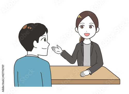 相談を受ける女性　男性