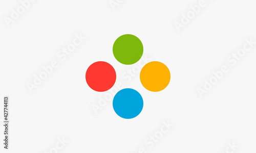 circle dot red blue yellow green vector illustration isolated on white background. creative icon.