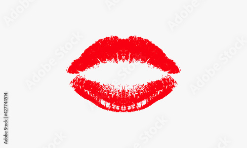 lips kiss vector illustration on white background. creative icon.