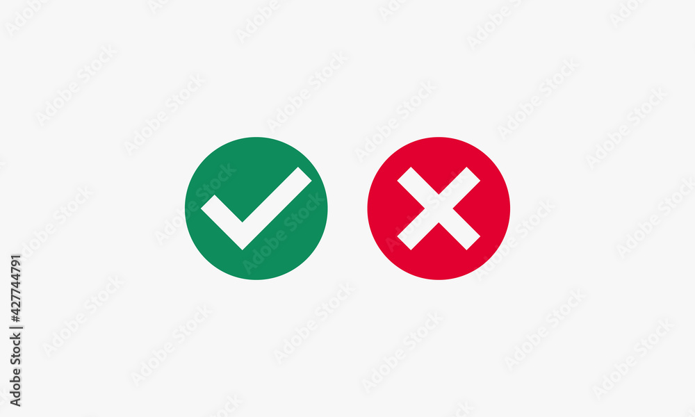 Fototapeta premium circle red green mark vector illustration on white background. creative icon.