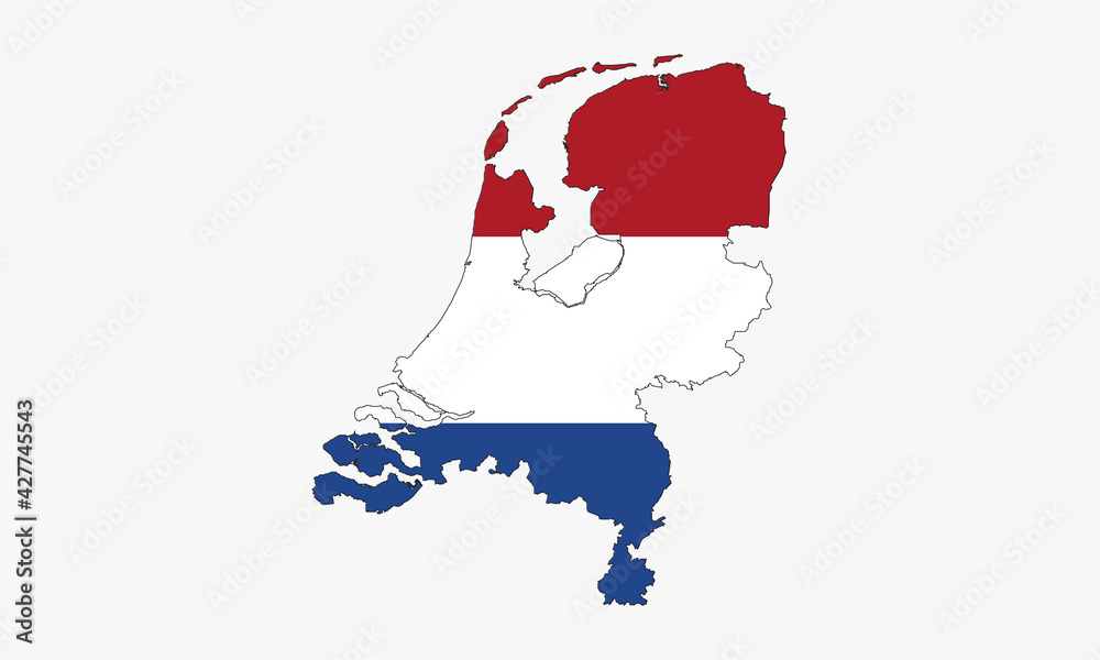 netherlands map flag vector design on white background - obrazy, fototapety, plakaty 