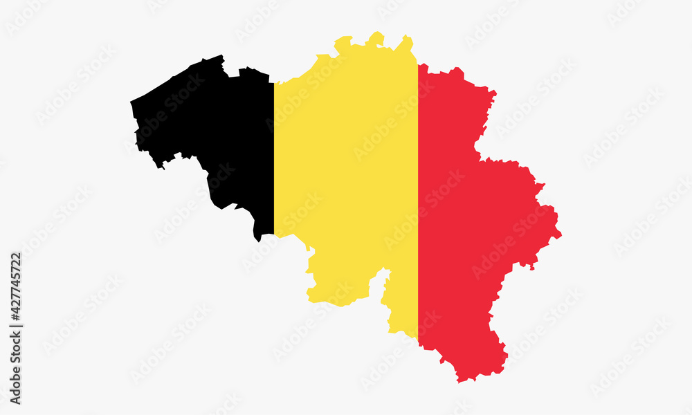 belgium map flag vector design on white background belgium map flag vector design on white background