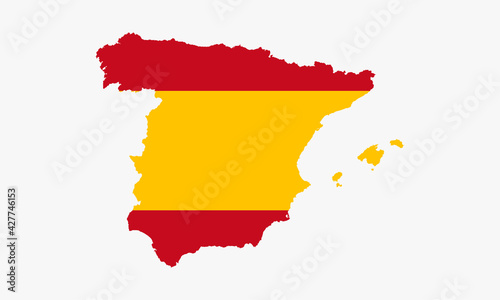 spain map flag vector design on white background