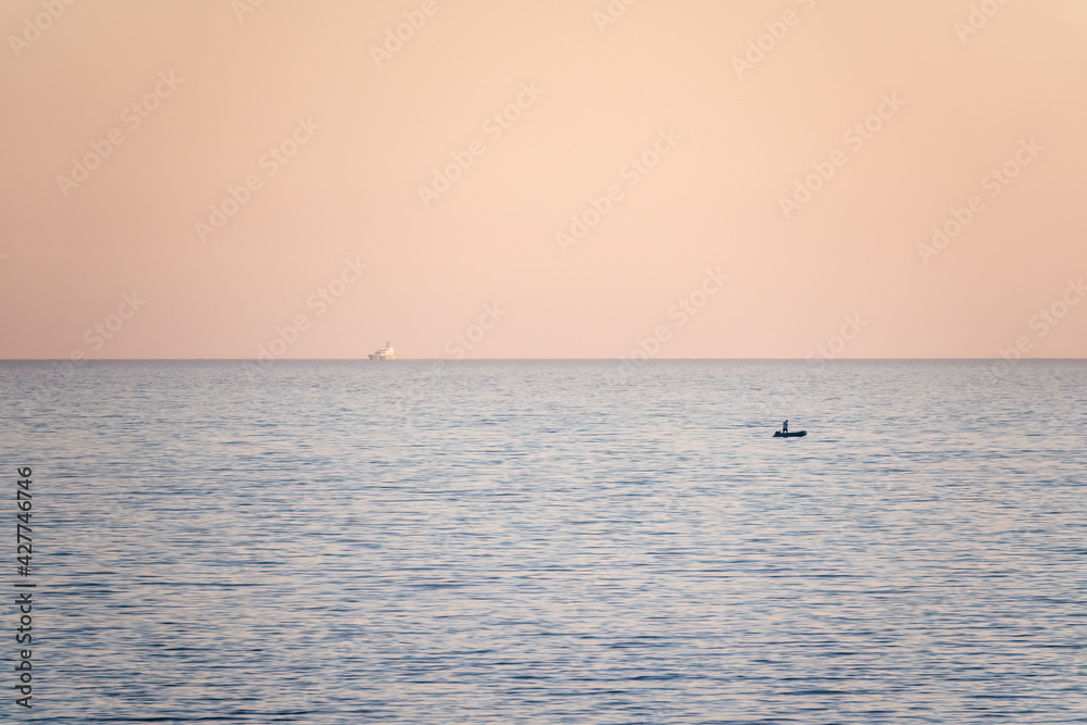 Beautiful pink sunset over the sea. Sochi, Russia Beautiful pink sunset over the sea. Sochi, Russia