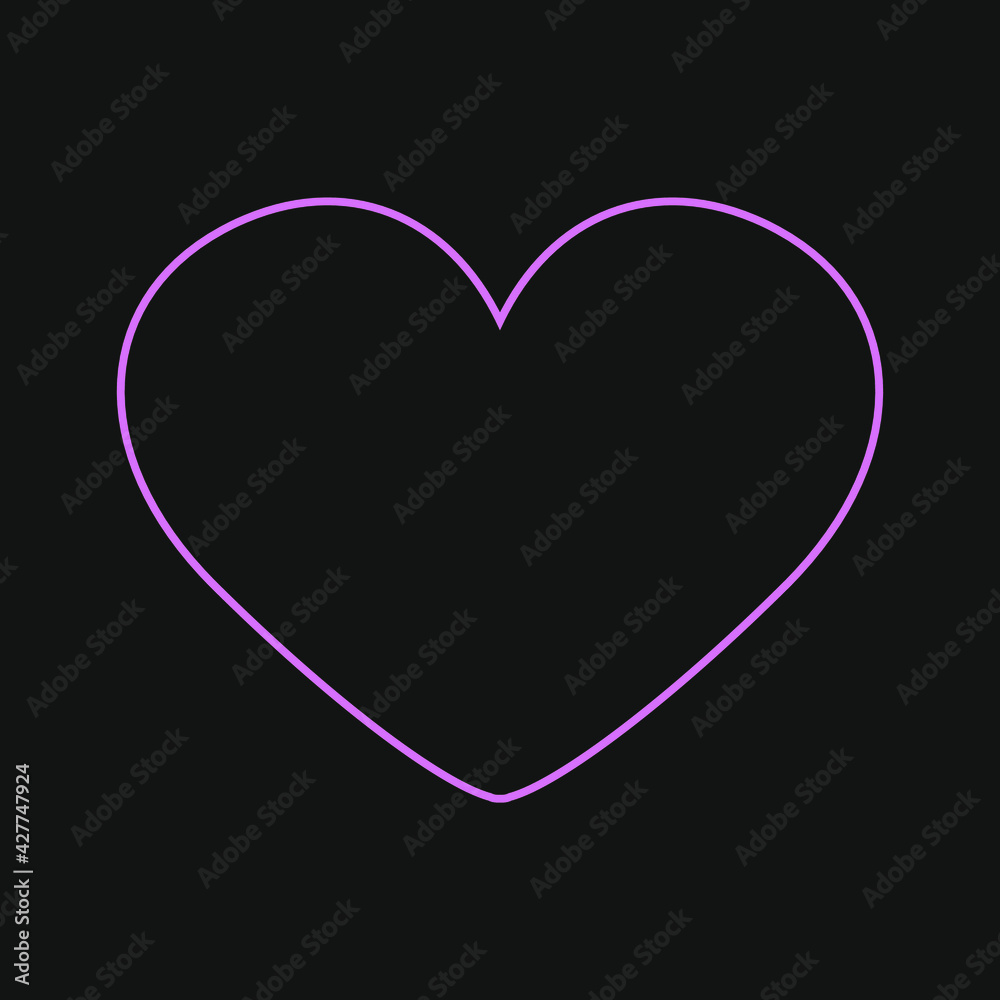 pink heart on black