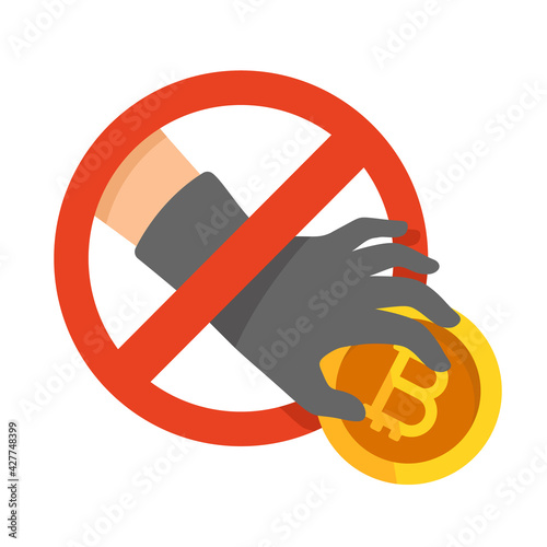 
Steal cryptocurrency hand vector sign