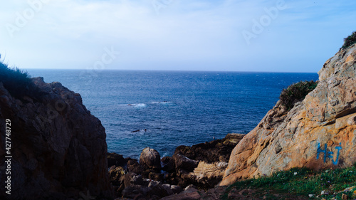 pictures sea coast and rocks in tanger marooco