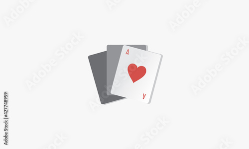 game card icon. ace hearts playing cards vector illustration.