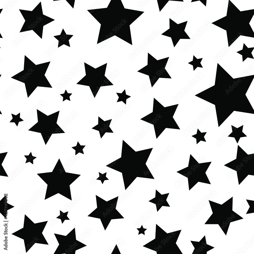 black vector stars on a white background. seamless print for clothing or print. abstract stars. black vector stars on a white background. seamless print for clothing or print. abstract stars.